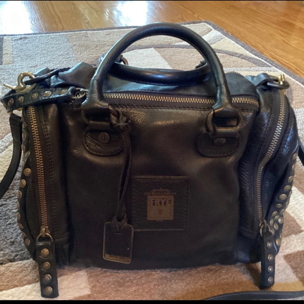 Gorgeous Frye Brooke Studded Speedy
Satchel Bag